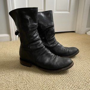Fiorentini and Baker, back zip, black convertible boot.   8.5
